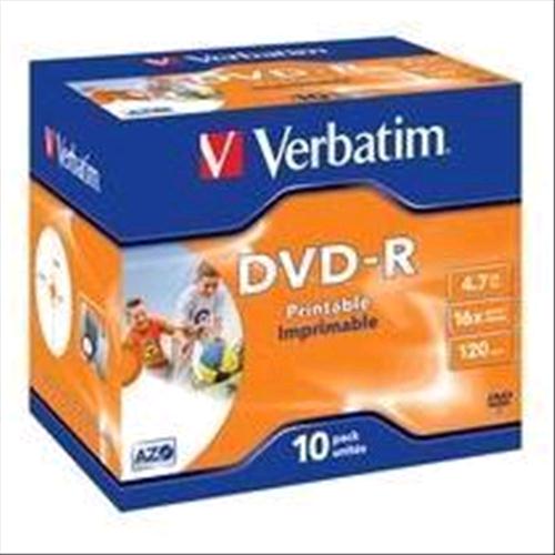 VERBATIM DVD-R 4.7GB 16X JAWEL CASE 10PZ 