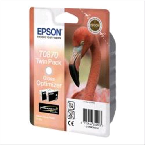 EPSON TWIN PACK T0870 2 CARTUCCE INKJET GLOSS OPTIMIZER 