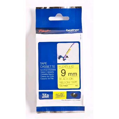 BROTHER TZE-FX621 NASTRO TZ 9MMx8MT COLORE GIALLO STAMPA NERO
