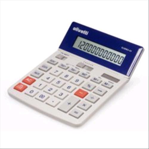 OLIVETTI SUMMA 60 CALCOLATRICE DA TAVOLO 12 CIFRE ALIMENTAZIONE SOLARE/BATTERIA COLORE BIANCO