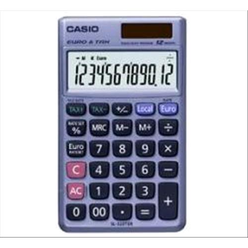 CASIO SL-320TER CALCOLATRICE TASCABILE 12 CIFRE ALIMENTAZIONE SOLARE/BATTERIA COLORE BLU