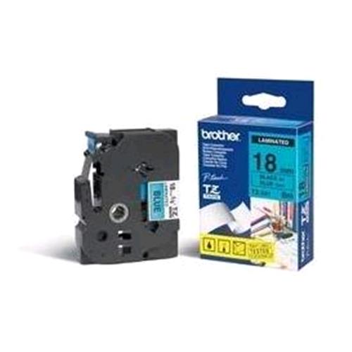BROTHER TZE541 NASTRO LAMINATO 18MMx8MT COLORE BLU STAMPA NERO