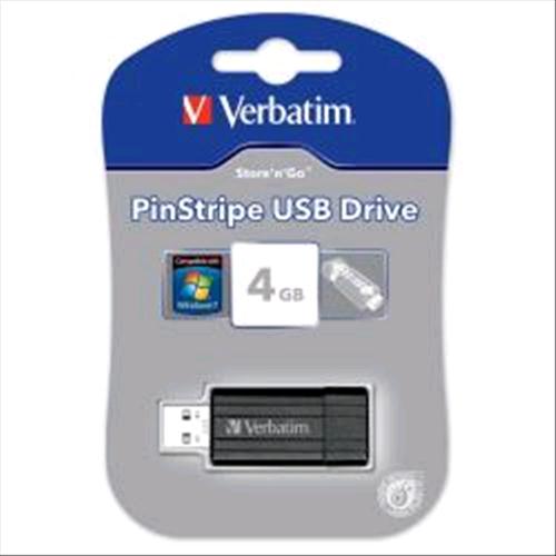 VERBATIM MEMORY USB - 4GB - PIN STRIPE 49061