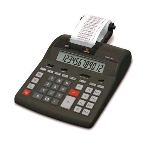 OLIVETTI SUMMA 302 CALCOLATRICE SCRIVENTE DA TAVOLO 12 CIFRE DOPPIA ALIMENTAZIONE RETE + BATTERIA COLORE NERO