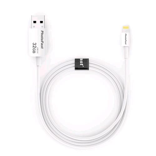 PHOTOFAST PBCU332GB CAVO BACKUP FOTO CON CHIAVETTA USB 3.0 32GB INTERFACCIA LIGHTNING/USB 3.0 LUNGHEZZA 1MT COLORE BIANCO