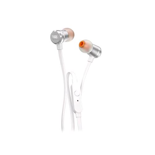 JBL JBLT290SIL AURICOLARI CON MICROFONO CAVO 1.1MT JACK 3.5MM COLORE SILVER/BIANCO
