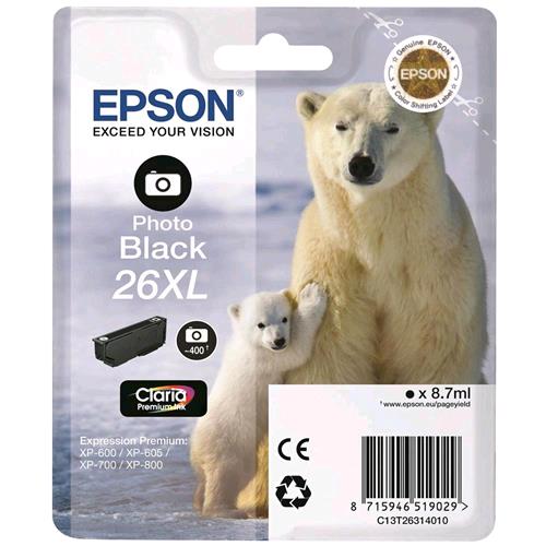 EPSON 26 XL CARTUCCIA INK NERO FOTOGRAFICO