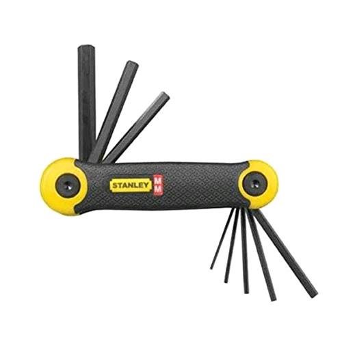 STANLEY SET 8 CHIAVI MASCHIO ESAGONALI 1.5/2/2.5/3/4/5/6/8 MM COLORE NERO/GIALLO